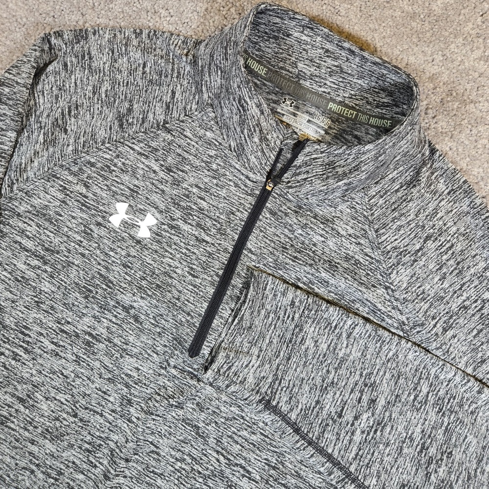 Under Armour HeatGear Mens Large Heather Gray Lightweight Quarter Zip Pullover